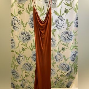Orange Brown Maxi Dress